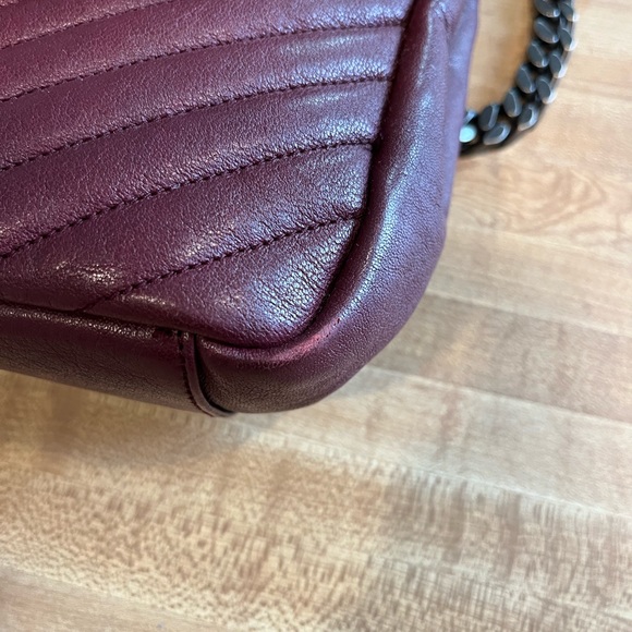 2017 Saint Laurent Large College Bag in Burgundy with Oxidized Silver Hardware - Picture 7 of 9